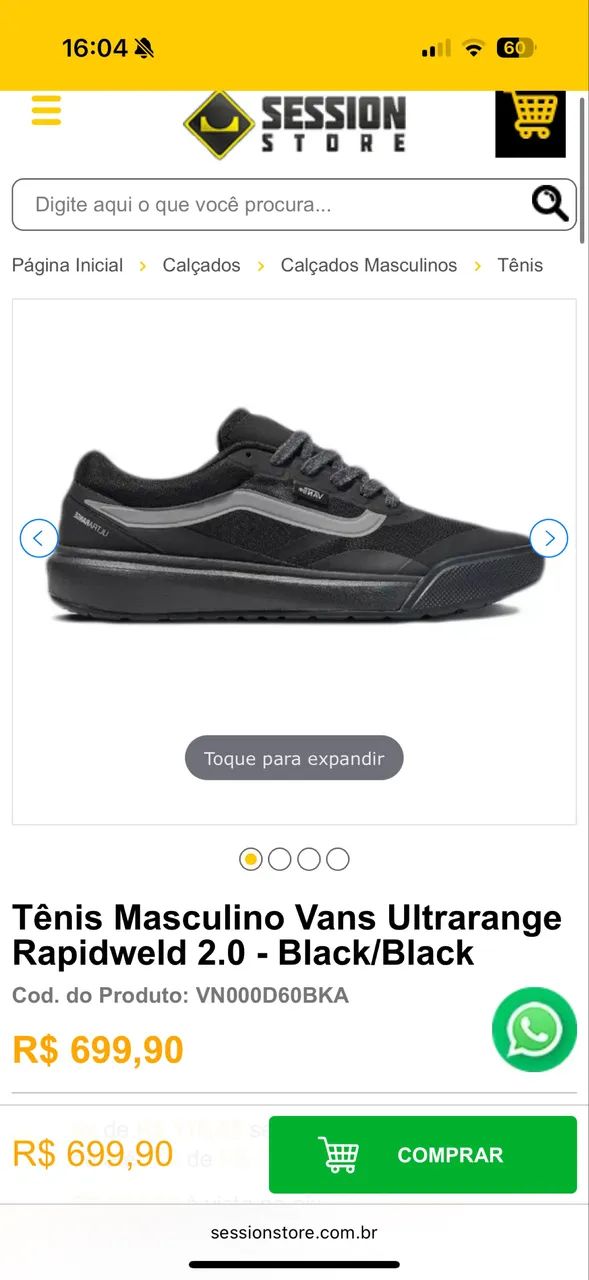 Tênis Vans, lançamento, numeração 41 