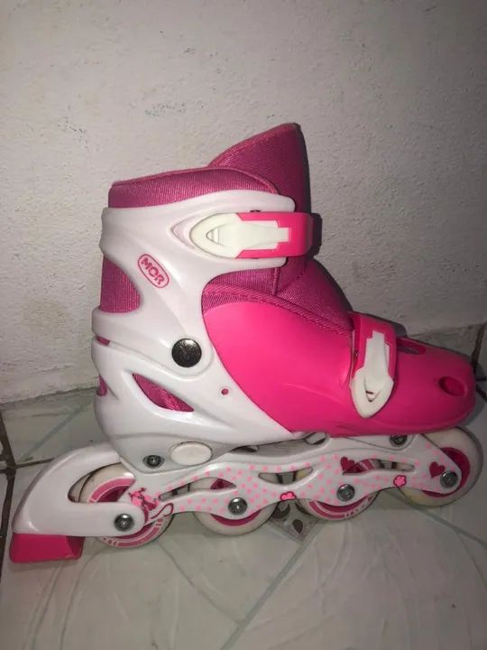 Patins rosa e branco. - Foto 2