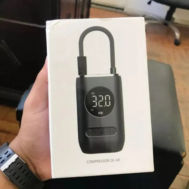 Mini Compressor de Ar Portatil Recarregavél Digital USB Calibrador Pneu