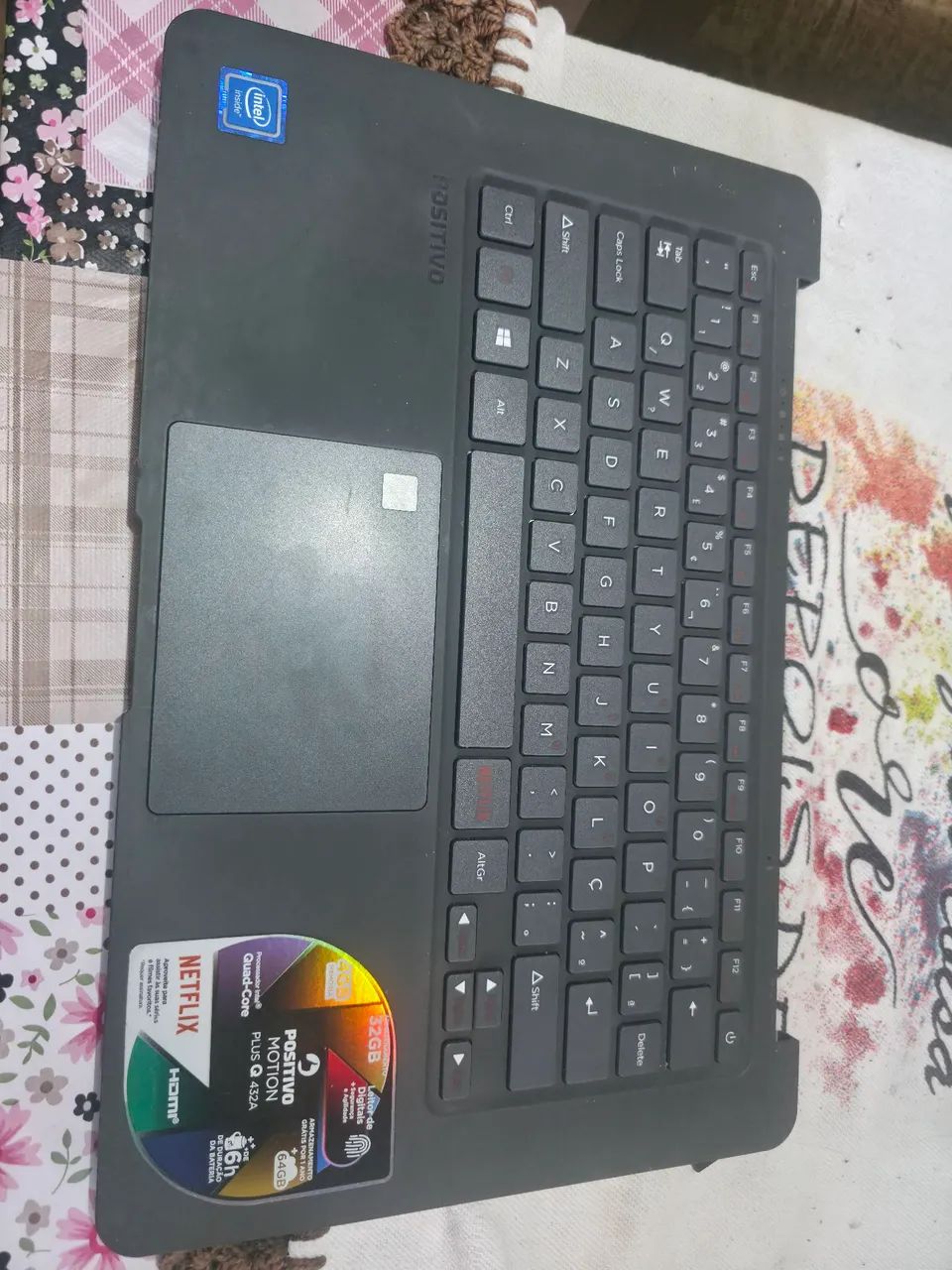 Placa mãe,  base, teclado,  bateria notebook positivo motion plus q432a