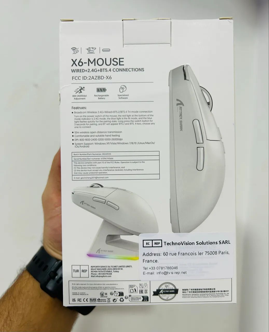 Mouse Gamer Attack shark X6 Tri-Mode Sensor PAW3395 Lacrado - Foto 5