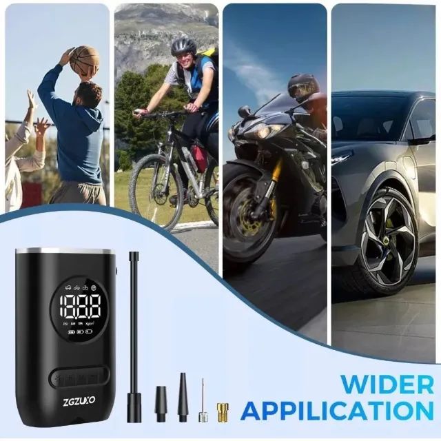 Mini Compressor de Ar Portatil Recarregavél Digital USB Calibrador Pneu - Foto 5