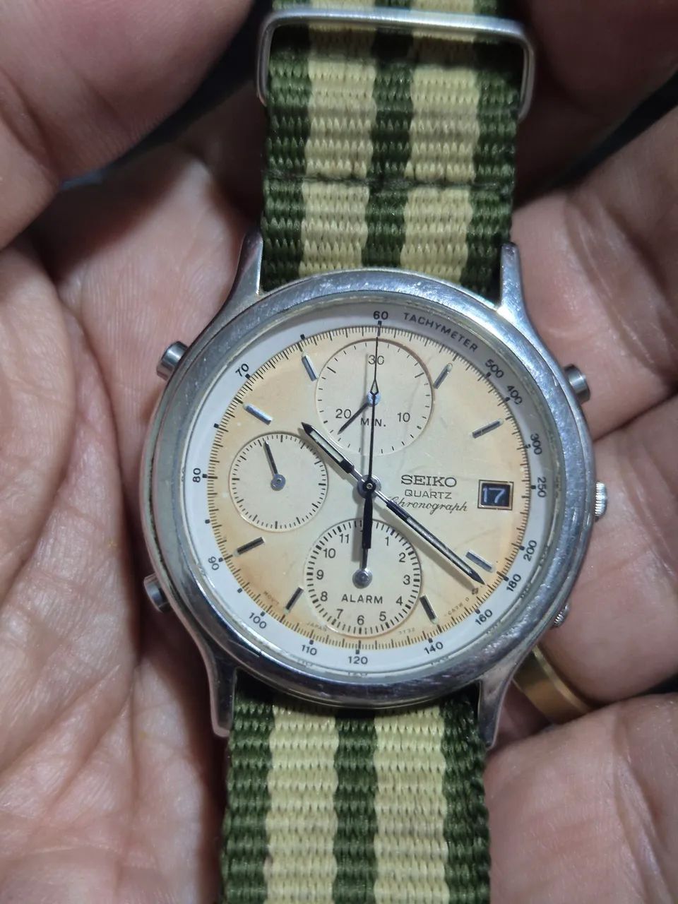 Relógio SEIKO CRONÓGRAFO 7T32 À QUARTZ   -   FUNCIONANDO - Foto 3