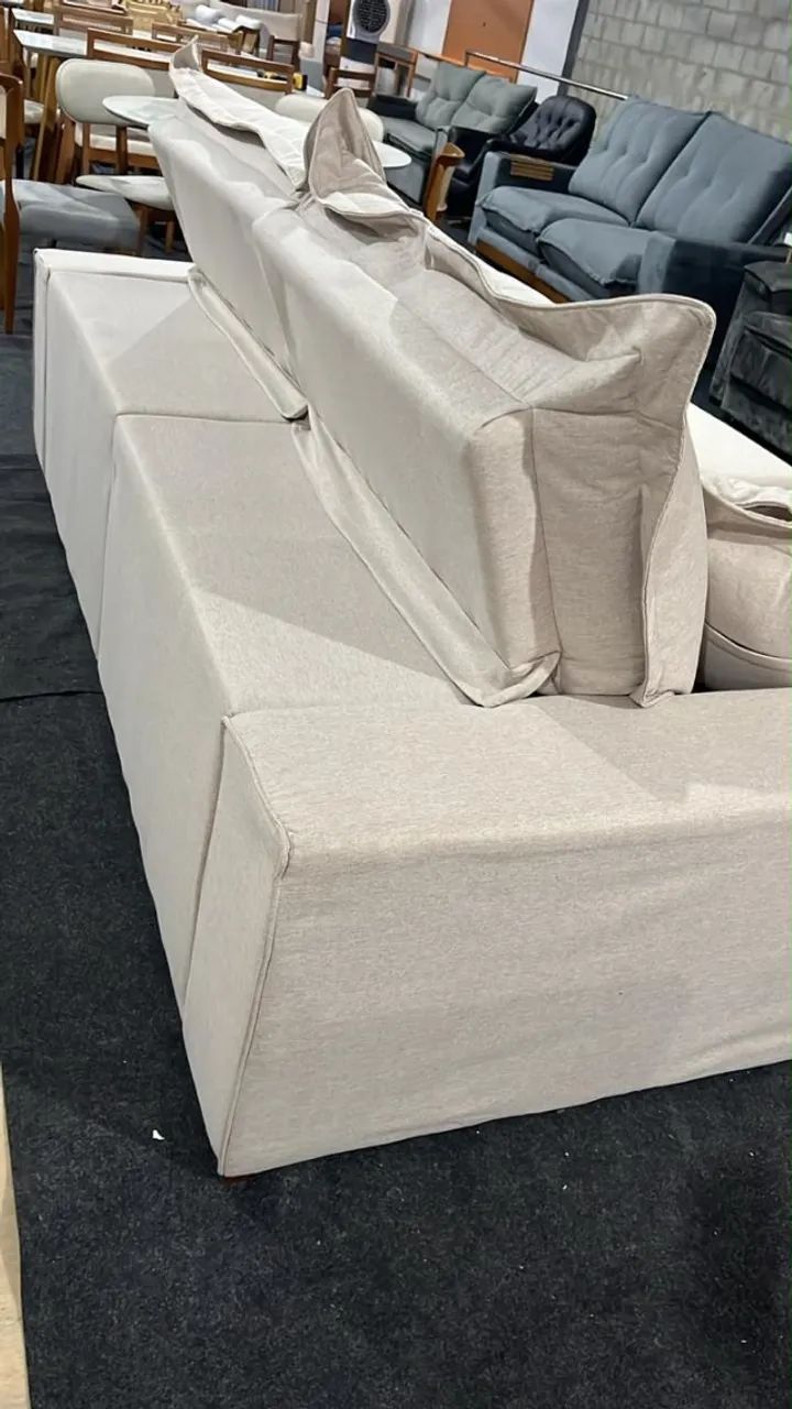 Sofá Retrátil e Reclinável 2.50cm tecido no Linho -  Molas ensacadas - Foto 2