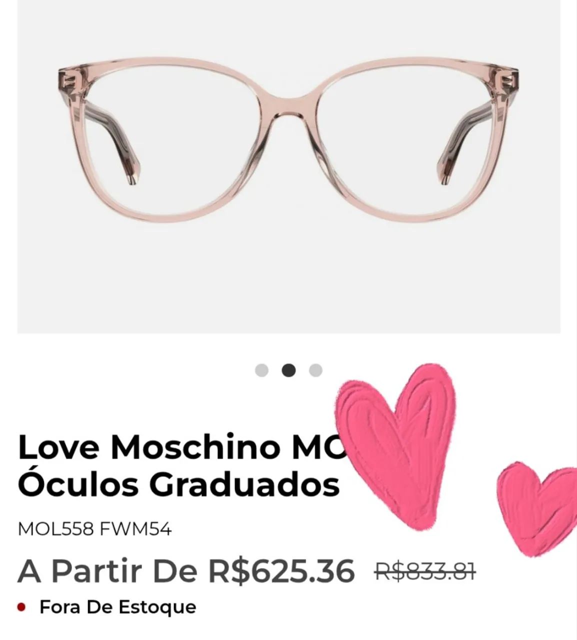 Armação de óculos de grau  Marca Love Moschino - Foto 4