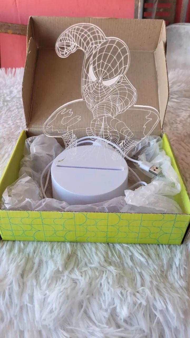 Iluminaria 3D homem aranha 