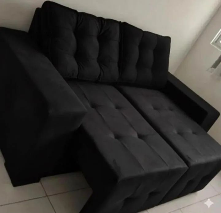 Sofa retratil retro preto  - Foto 2