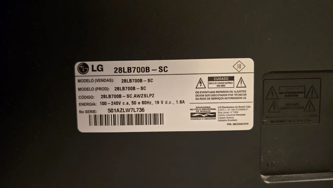 Tv LG 28" preta - 28LB700B-SC - Foto 5
