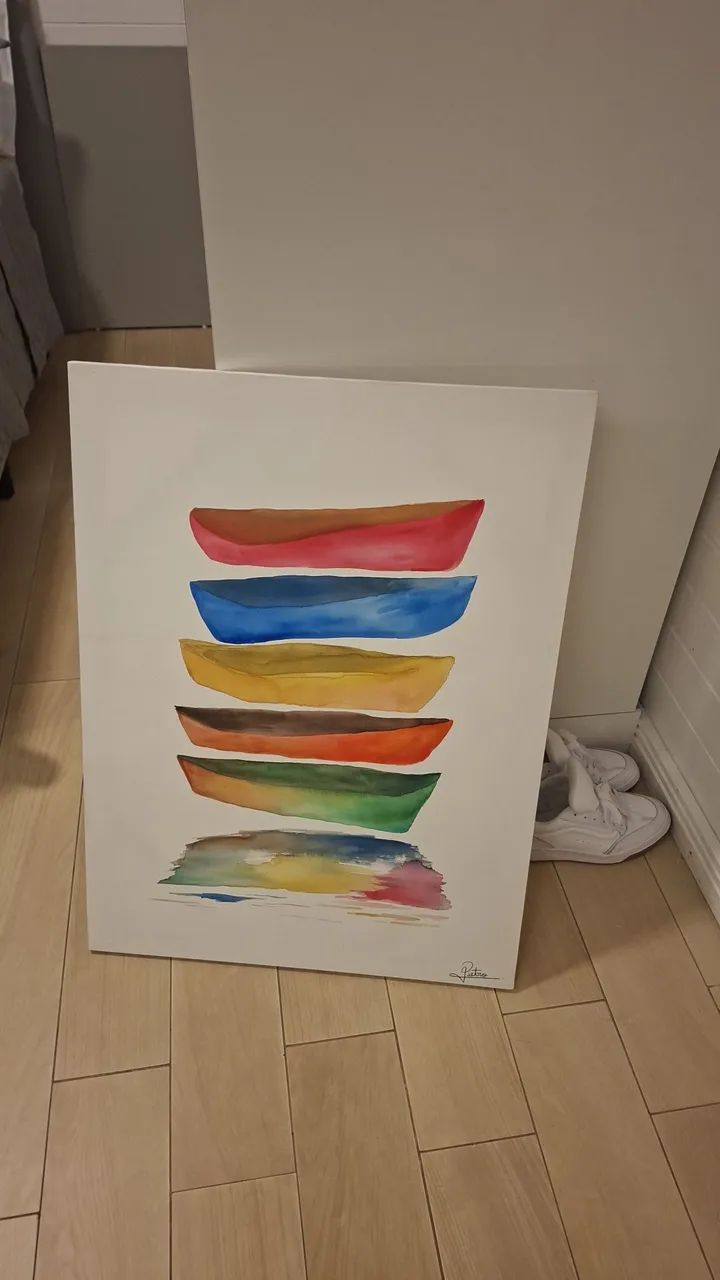 Pintura em aquarela feita a mão