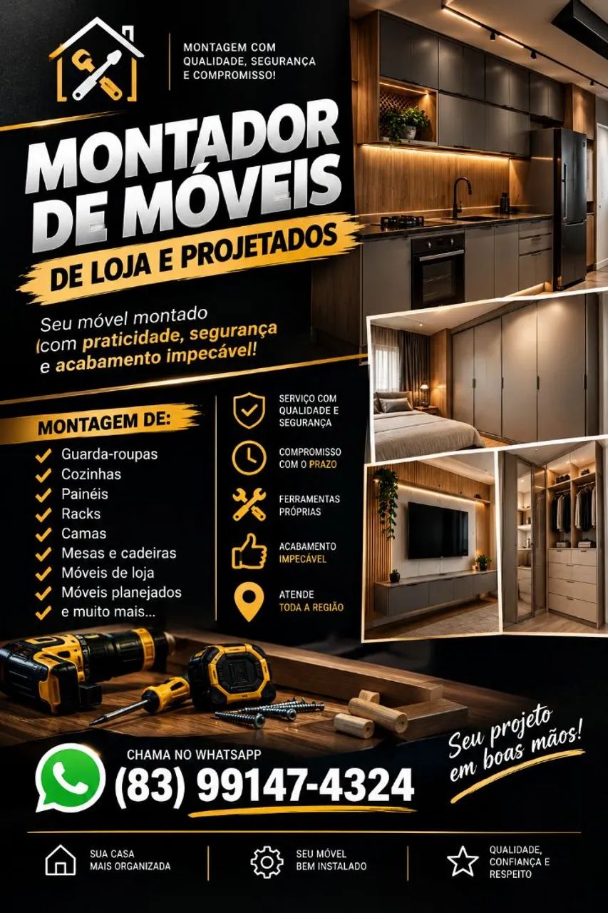 Montador de móveis de loja e projetados 