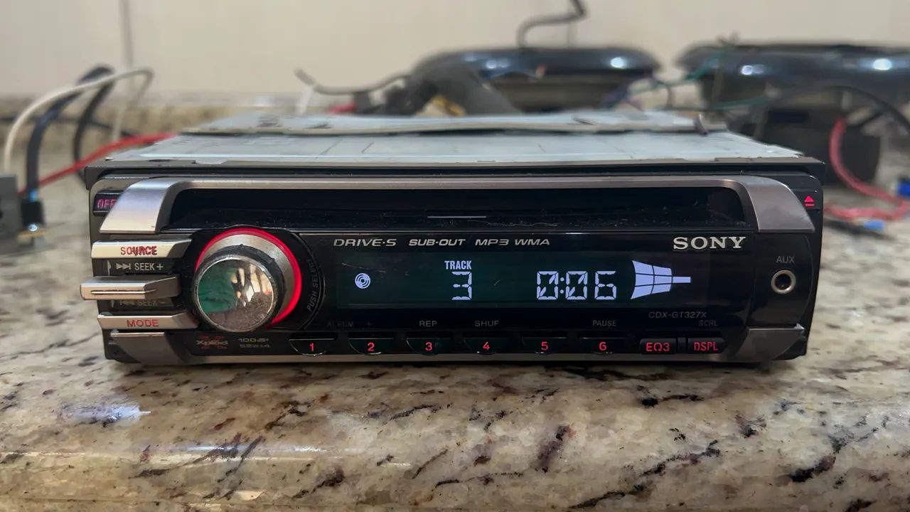 cd automotivo Sony xplod 52wx4 drive s sub out mp3 wma - Aparelhos