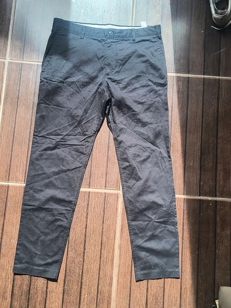 calça masculina zara slim preta 44 - Foto 2