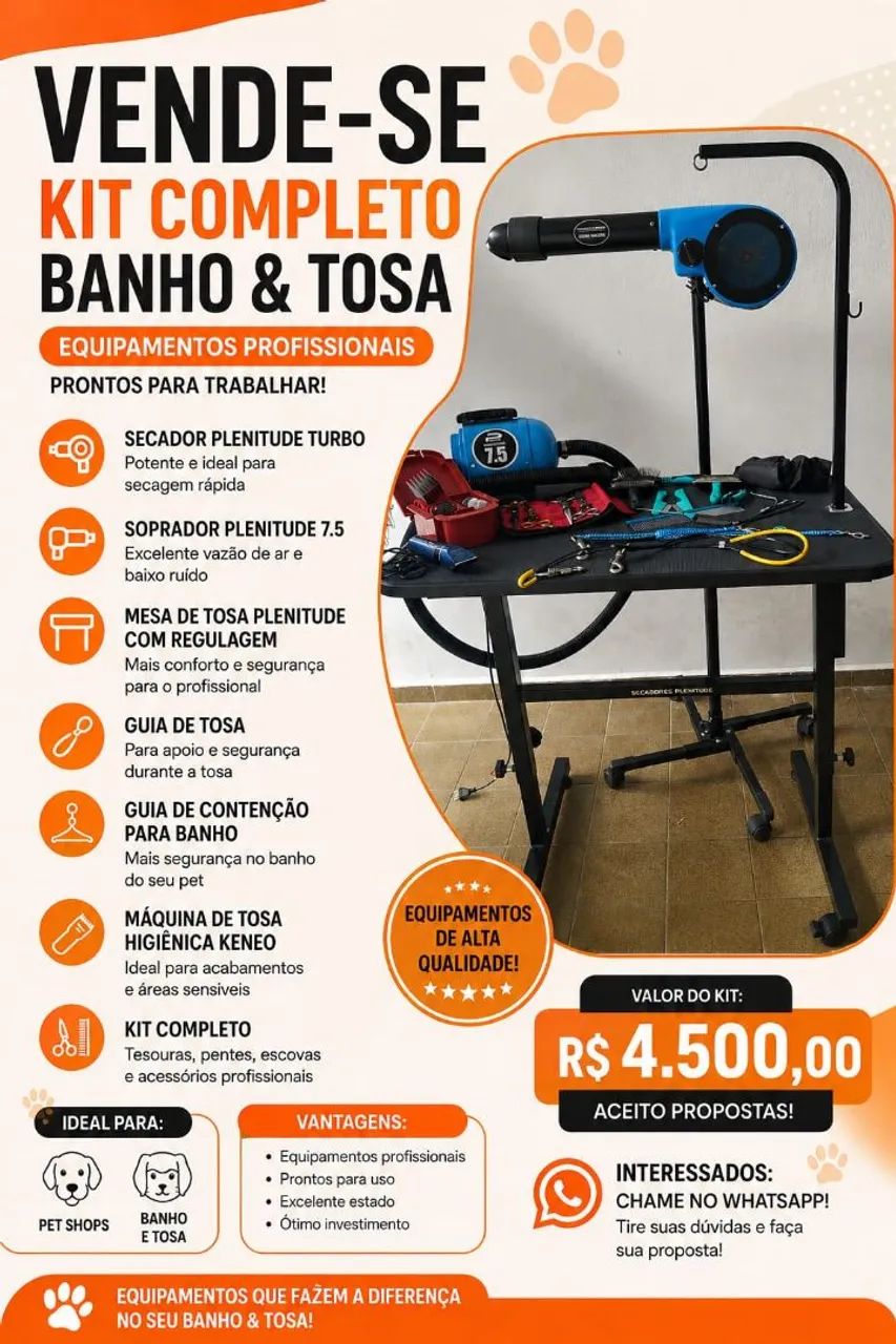 Kit para banho e tosa 