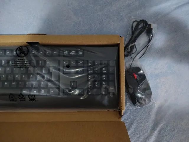 Kit Lenovo Teclado E Mouse Usb Com Fio - Foto 4