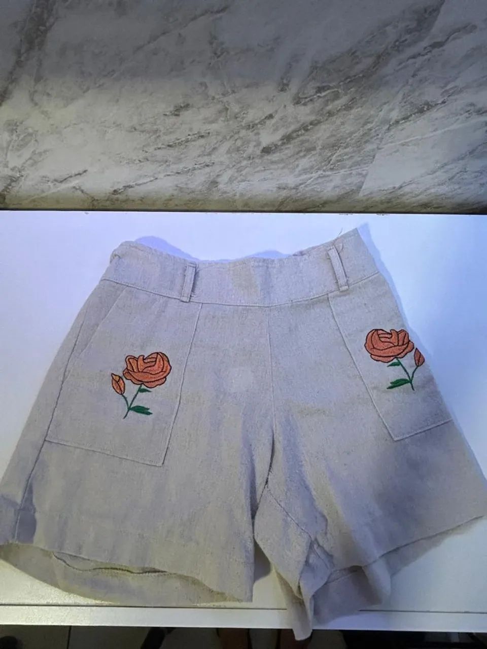 SHORT EM LINHO INFANTIL. TAM 12