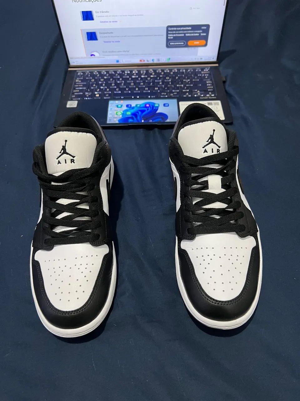 Jordan 1 low black/baroque brown-white