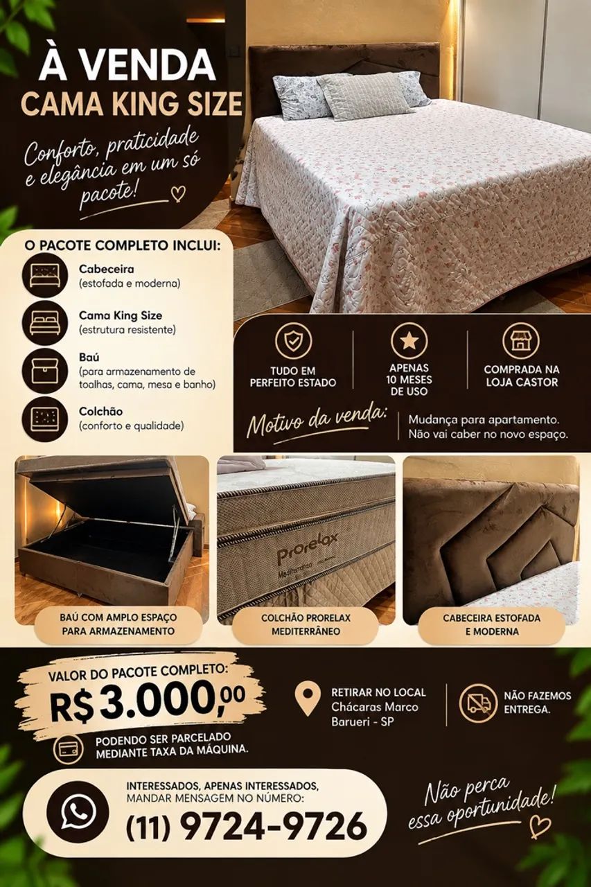 Cama King Size completa 