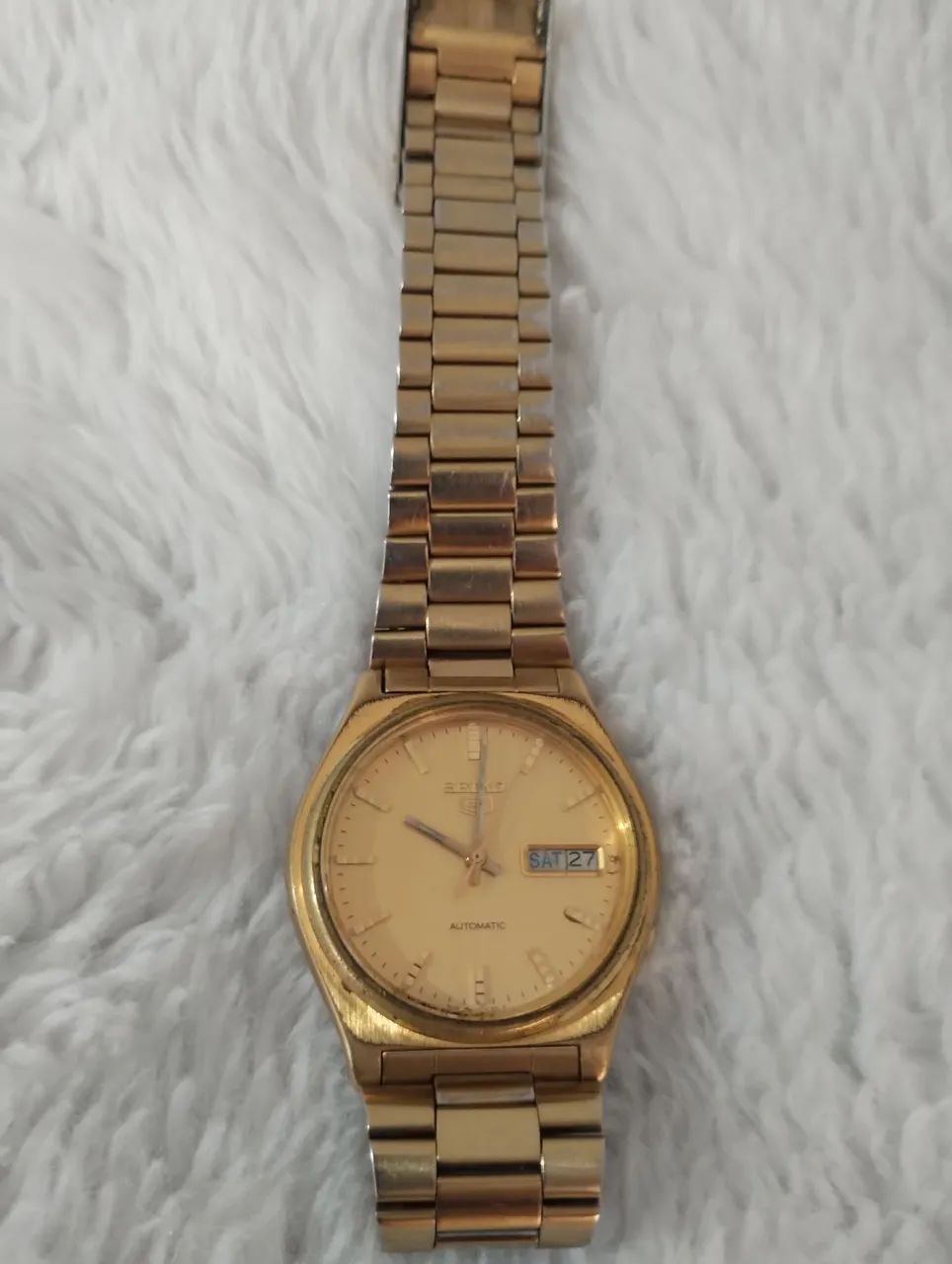 Relógio Seiko automático folhado a ouro 