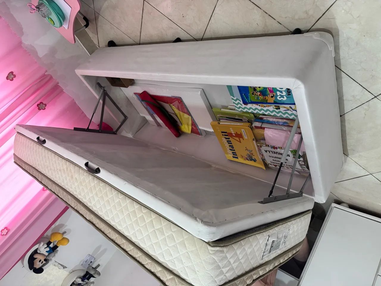 Cama box baú solteiro com colchão  - Foto 3