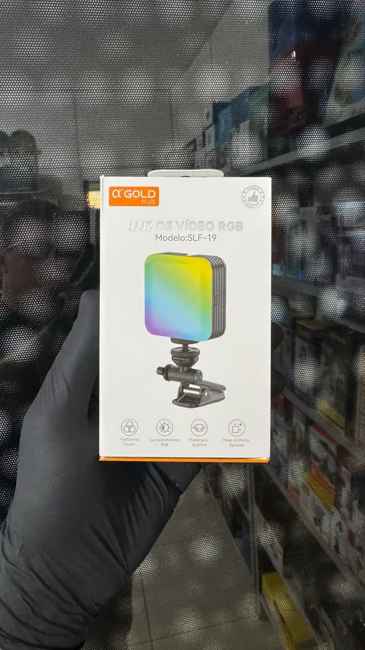 Luz Para Selfie E Vídeo Recarregável Com Suporte Multimídia