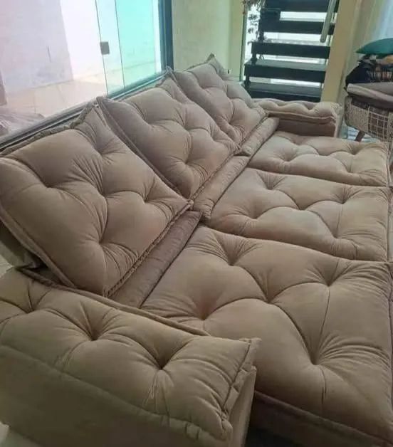2,70CM SOFÁ RETRÁTIL E RECLINÁVEL MOLAS ENSACADAS ESPUMA D28 - Foto 3