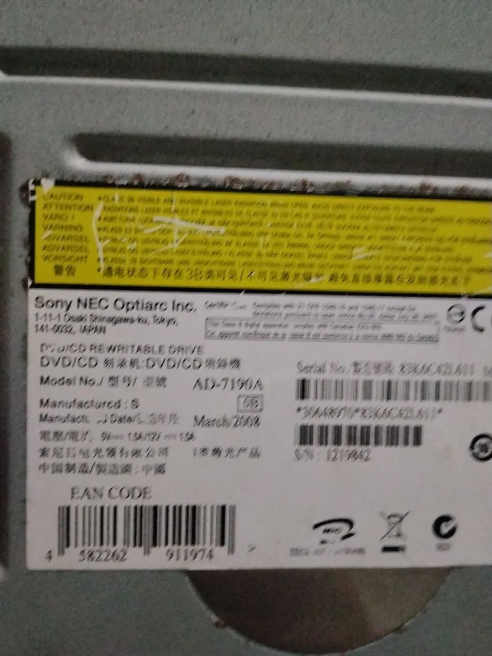Leitor de dvd - Sony nec optiarc  - Foto 3