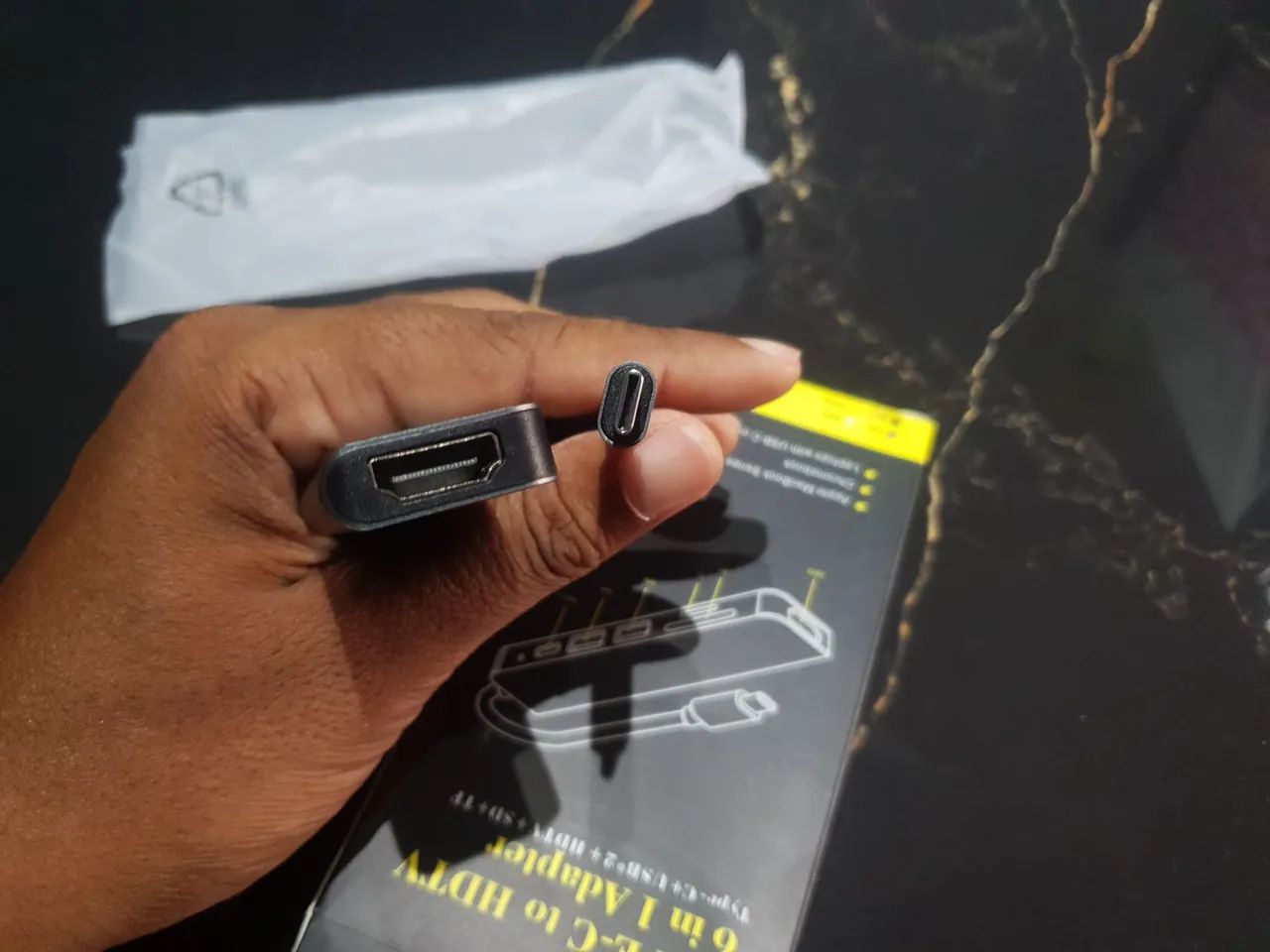 Hub USB Tipo-C 6 em 1, usb, hdmi hml, sd e RF  - Foto 2
