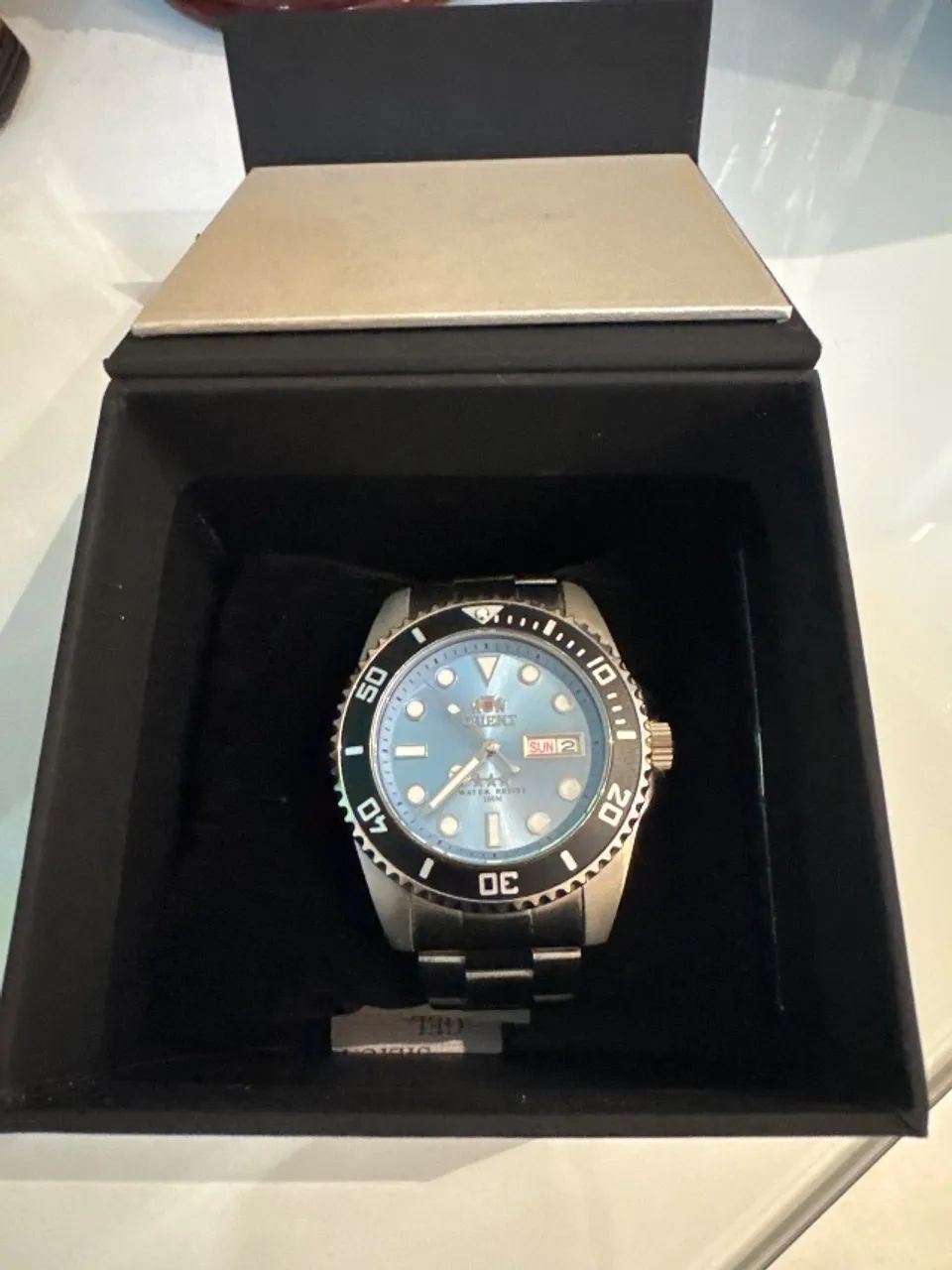 Orient Automático ? Mostrador Azul e Pulseira de Aço - Foto 4
