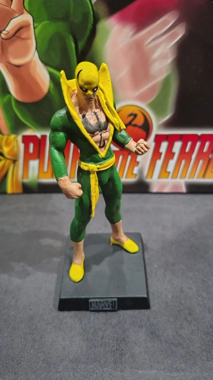 Miniatura Marvel Eaglemoss Punho de Ferro - Perfeito + Fasc. 44 e Embalagem - Foto 2