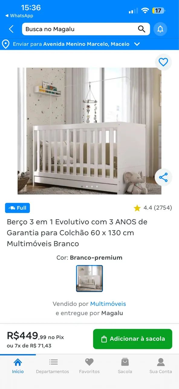 vendo berço de bebê 