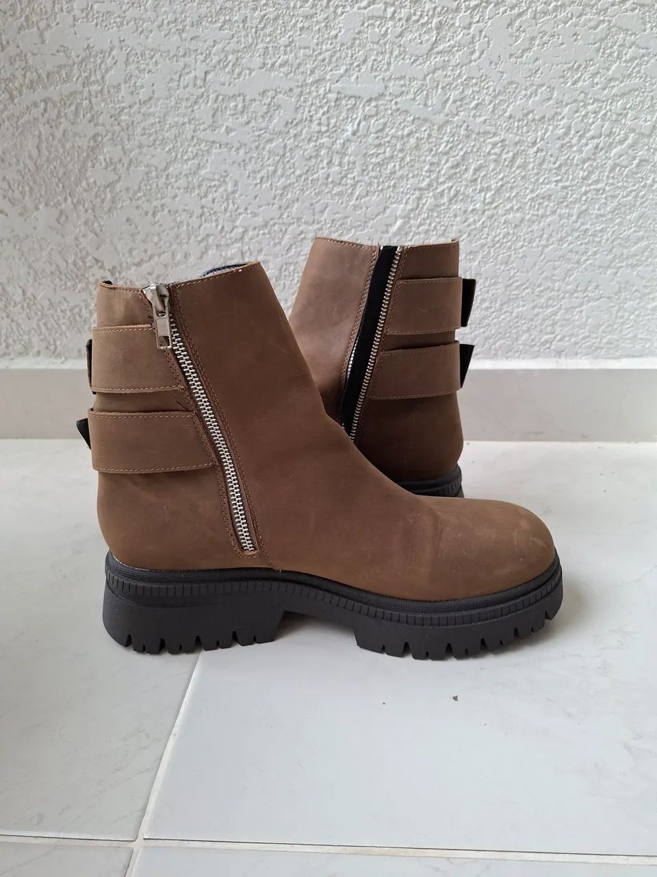 Bota Couro Marrom ZARA - Foto 4