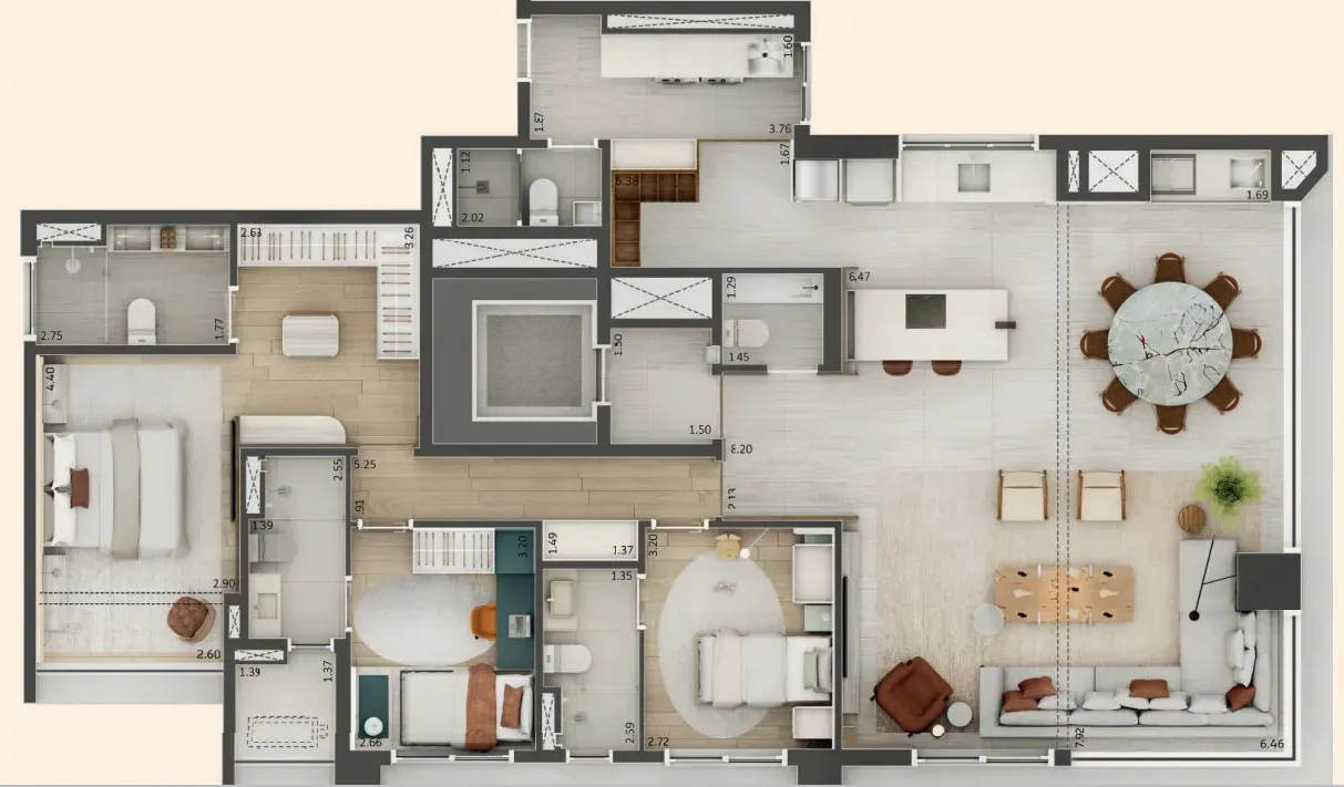 PLANTA 158m²