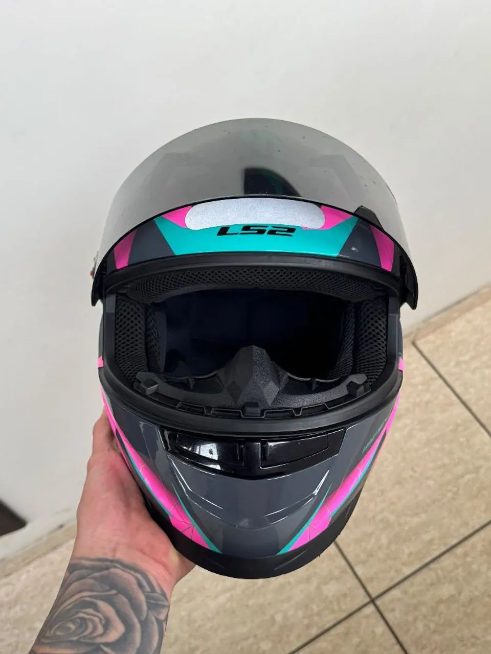 Ls2 Draze cinza e rosa - Foto 3