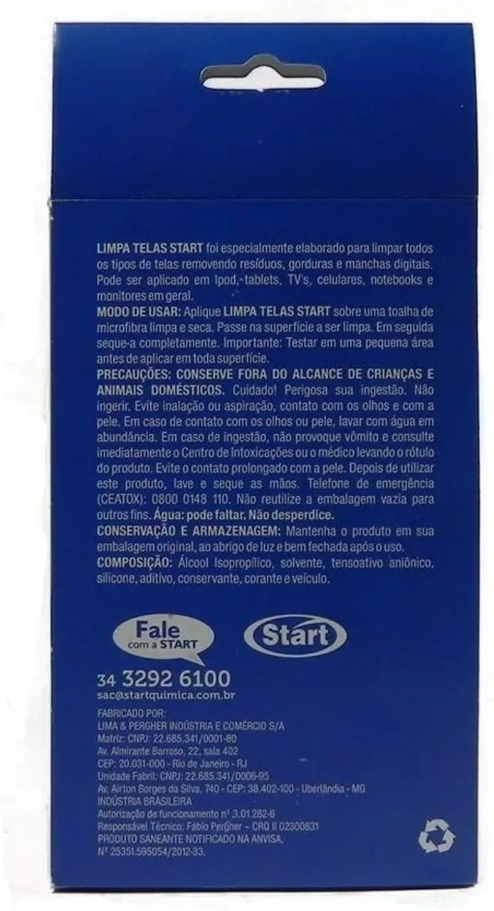 Limpa Telas com Pano Microfibra 120ml 1 UN Start Quimica - Foto 6
