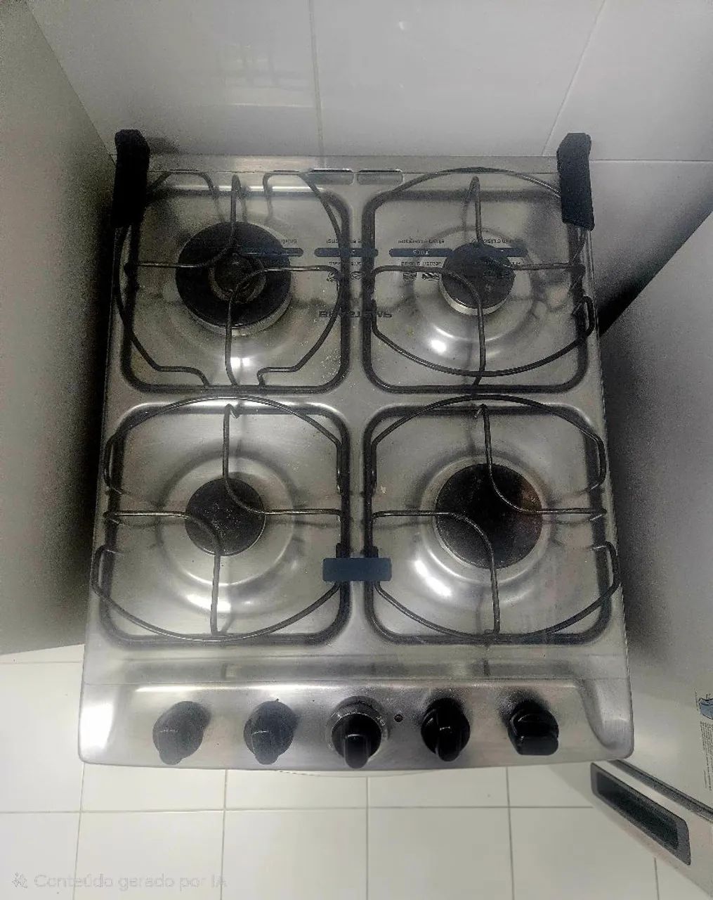 Fogão Brastemp 4 bocas cor Inox com grill e timer digital - Foto 2