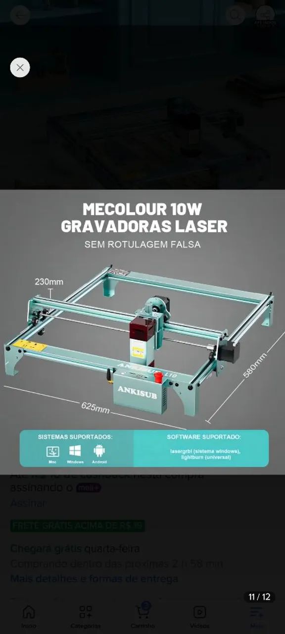 Gravadora laser 10w