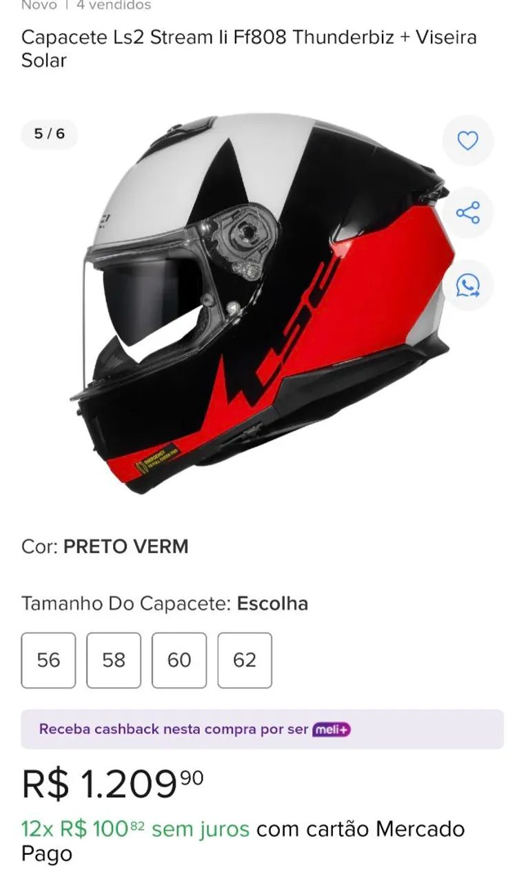 Capacete LS2 stream 2  - Foto 6