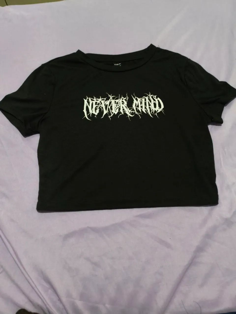 cropped shein never mind preto m