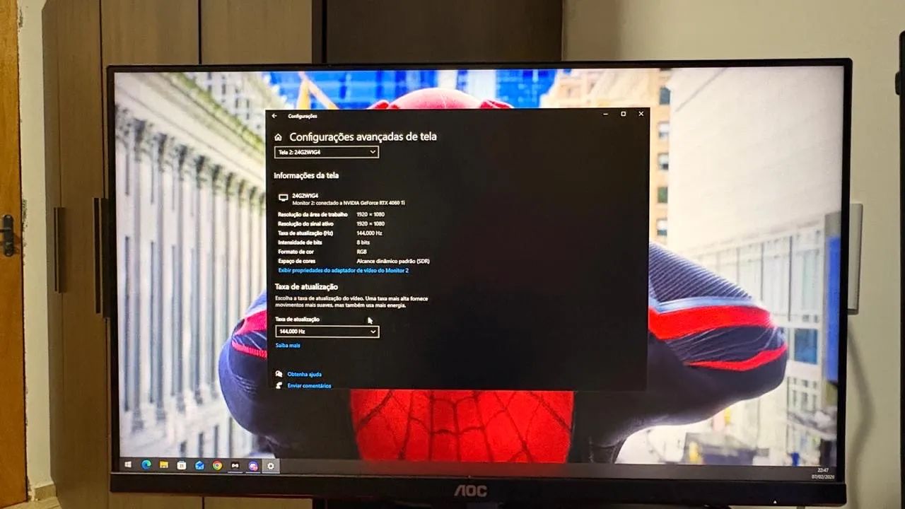 Monitor Gamer Aoc Hero 144hz Ips 1ms 24 polegadas Base Ajustável - Foto 2