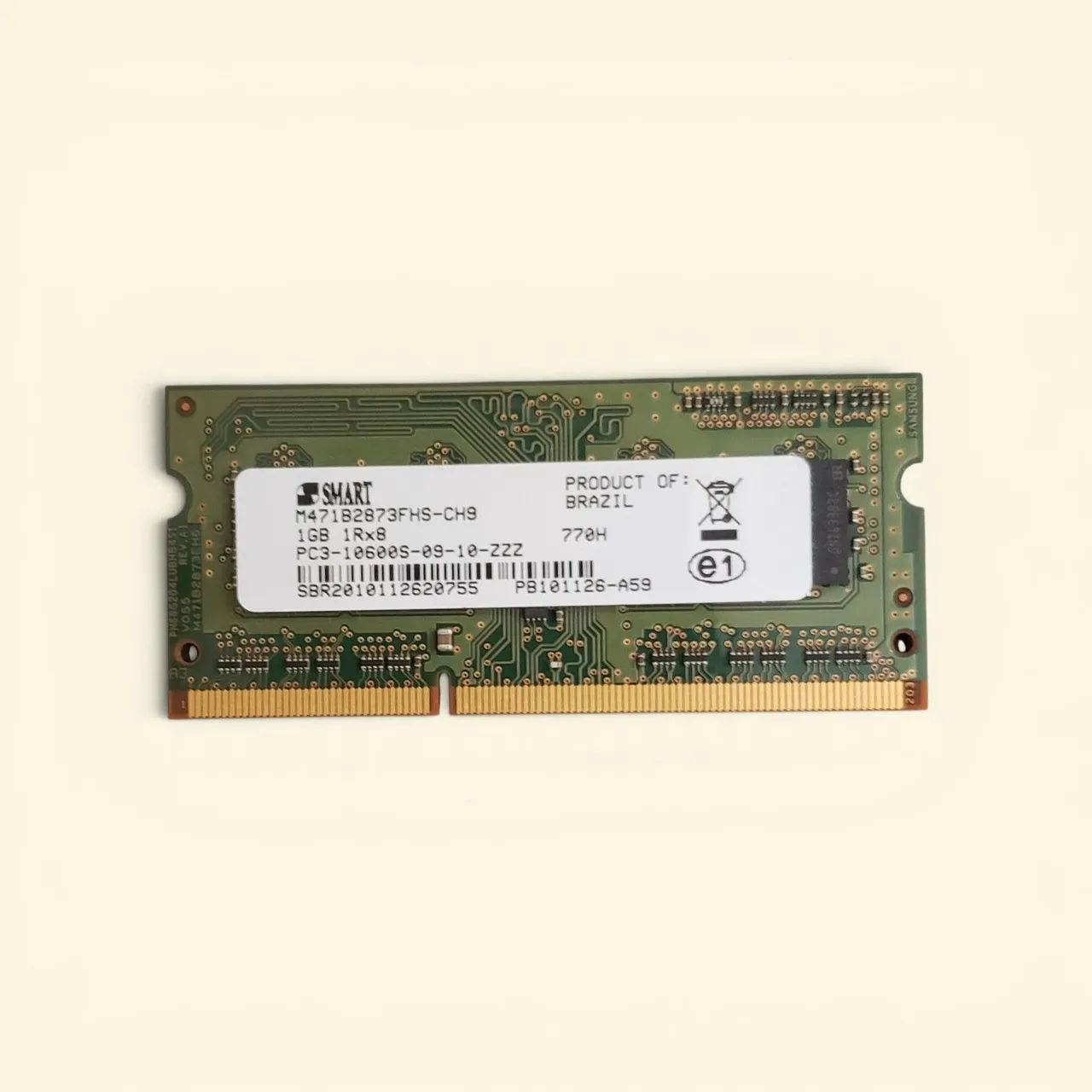 Memória Notebook DDR3 1GB 1333MHz PC3-10600S SMART
