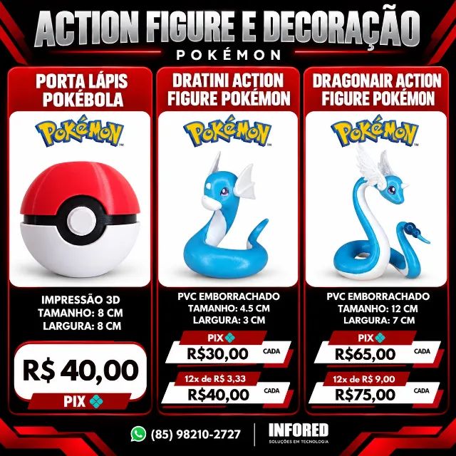 Action Figures e Decoração Pokémon