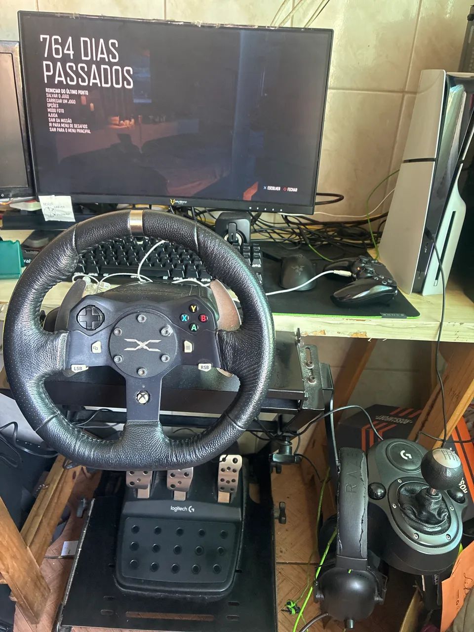 Volante g920 + suporte + cambio + aro