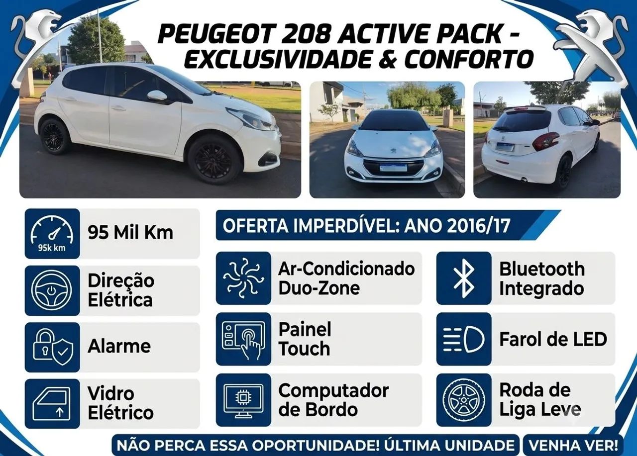 Peugeot 208 Active Pack 1.2 Flex 12V 5P Mec. 2017 - Foto 2
