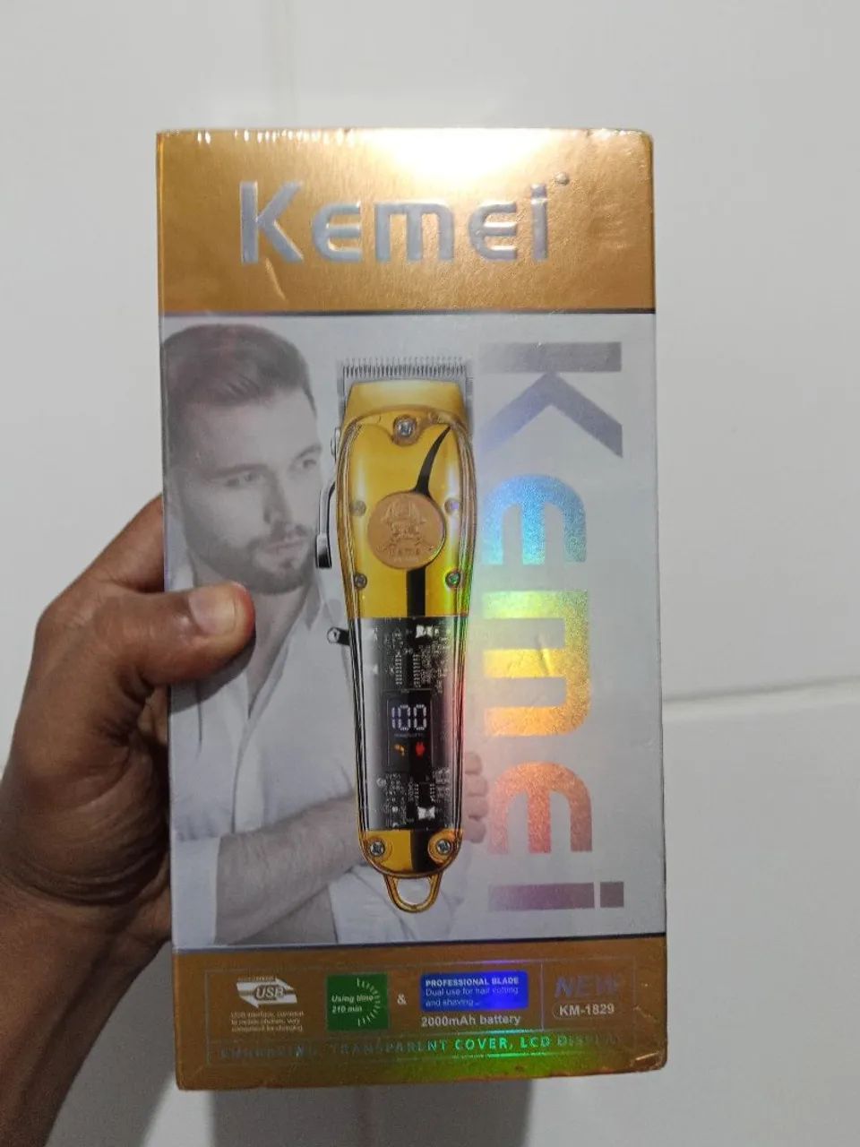 Máquina de Corte Kemei KM-1829 - Profissional e Recarregável 