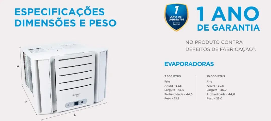 Ar Condicionado Janela 7500 BTUs Springer Midea Eletrônico Frio QCK075RB - Foto 3