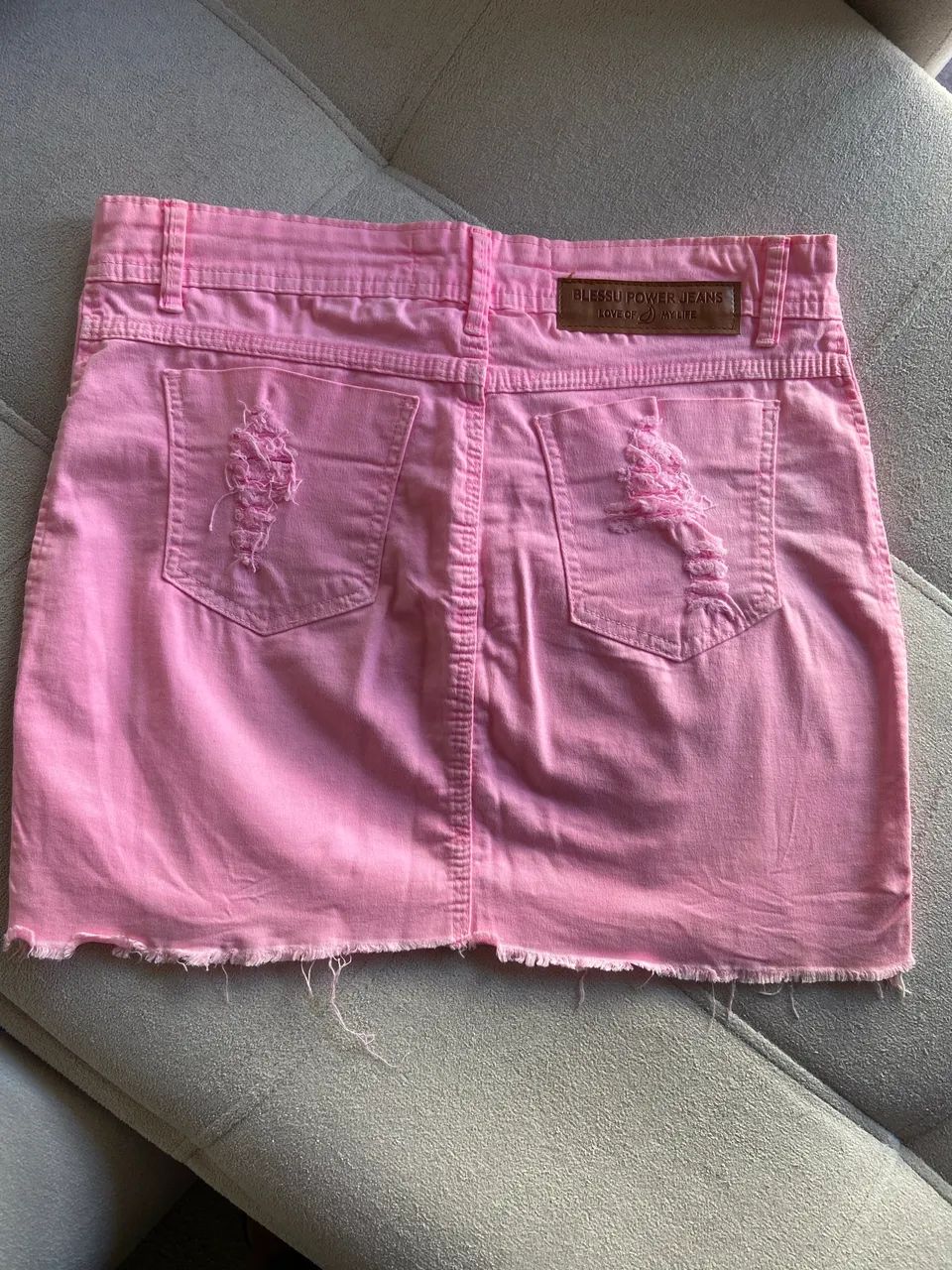 Saia jeans feminina 