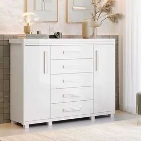 Cômoda 2 Portas e 5 Gavetas 100% MDF - Entregamos!!! - Foto 2
