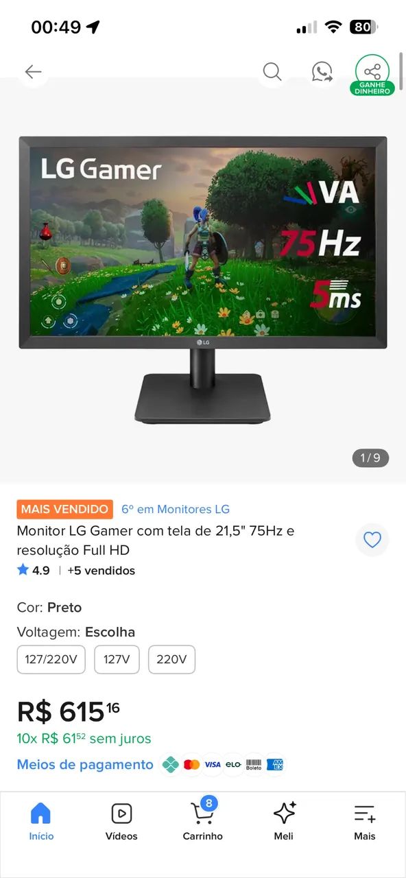 Monitor LG 75hz - Foto 2