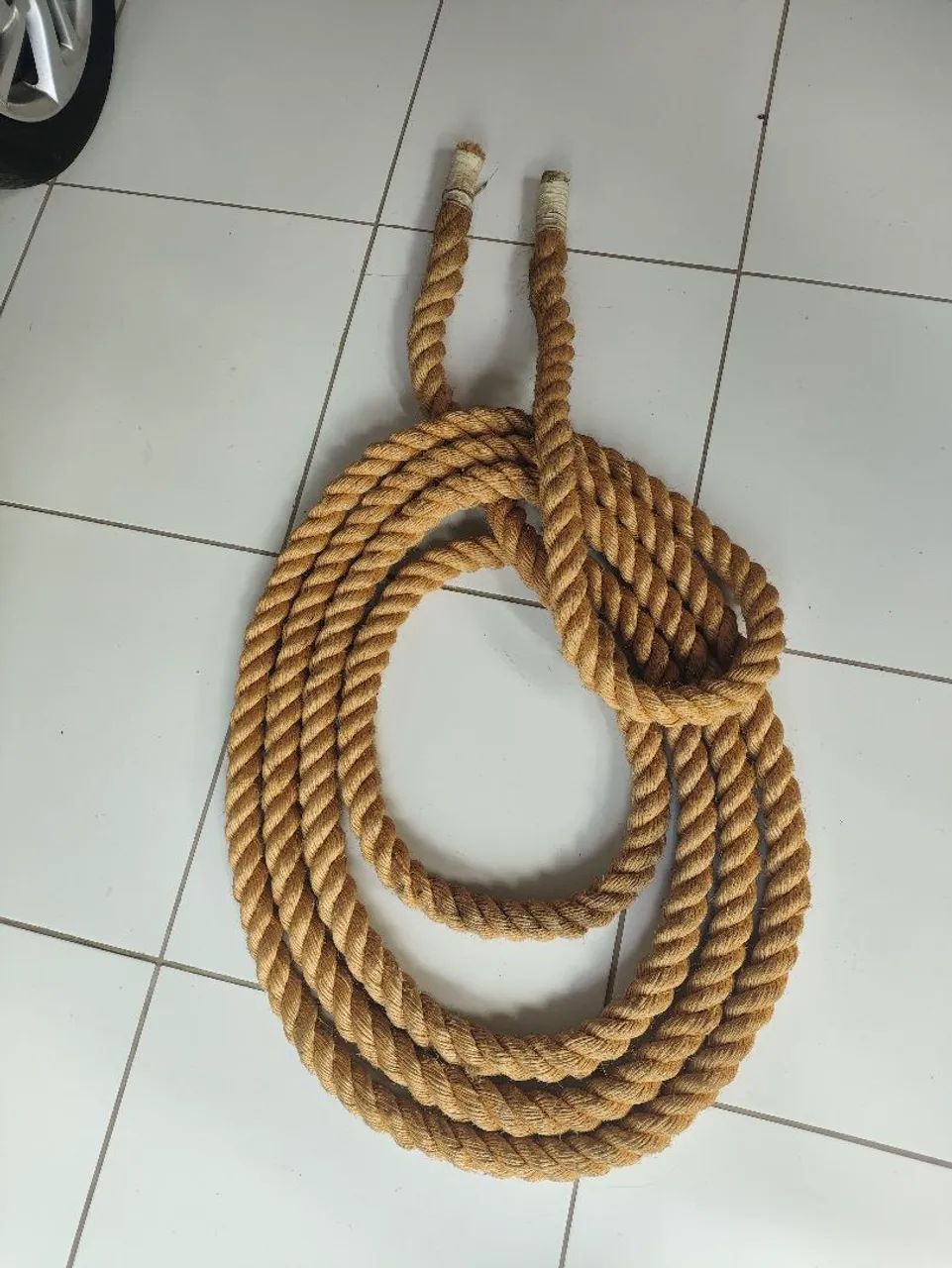 Corda Naval Sisal 50mm 10 Metros para diversos Exercícios<br>Decoração Resistente