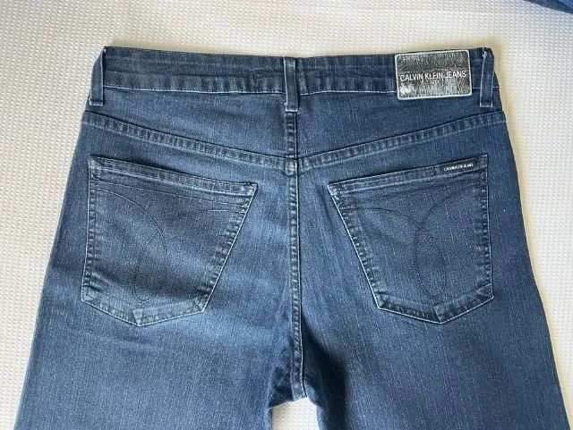 Calça jeans Calvin Klein Azul Marinho Stoned Nova NF